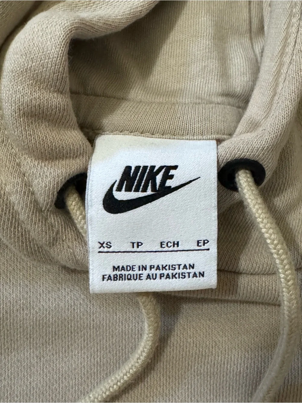 Nike Men's Light Gray Crewneck Hoodie with White Swoosh